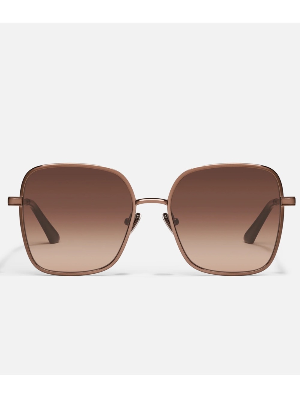 QUAY 5TH AVE Lens Cat 2 Oversized Square Sunglasses with Beveled Metal Frame